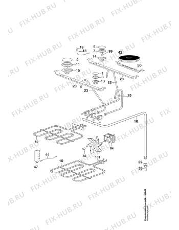 Взрыв-схема плиты (духовки) Arthurmartinelux CM6172W1 - Схема узла Electrical-/gas-equipment